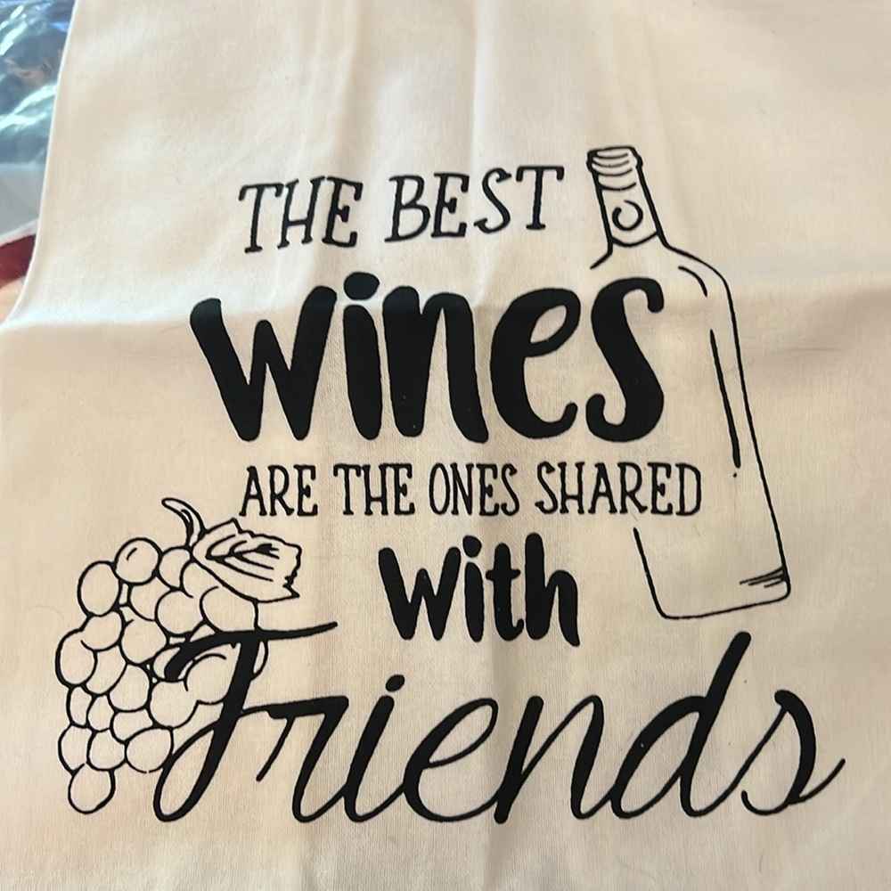 Wine Linen Towels, NWT Best Wines/Friends 100% Cotton